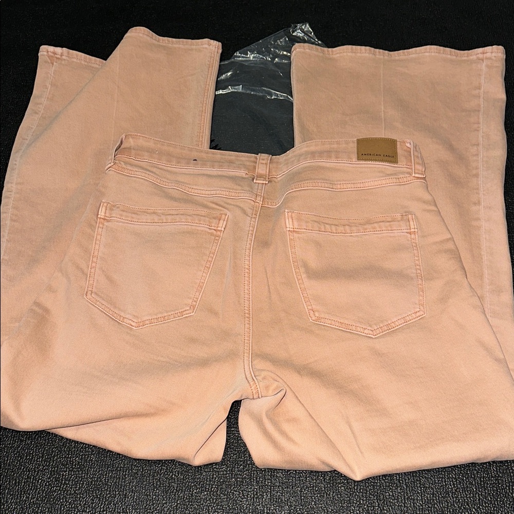 American Eagle high rise stretch coral jeans size 10 - Picture 8 of 14